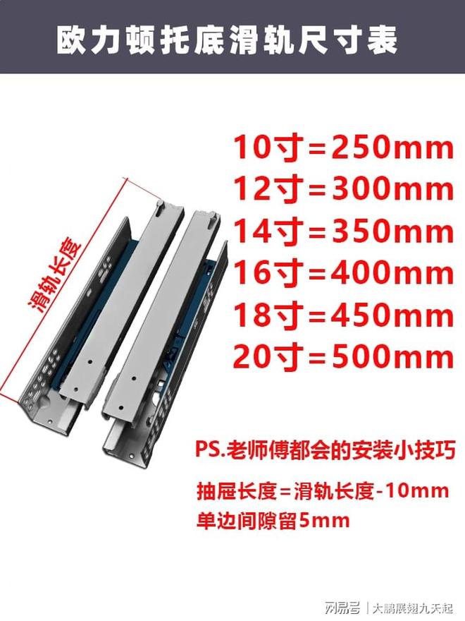 旧房改造如何区分隐藏式托底抽屉阻尼滑轨的安装尺寸